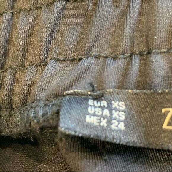 ZARA Joggers Cropped Black and Green Size XS - Picture 9 of 11